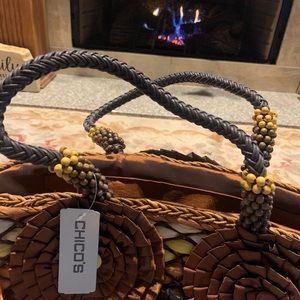 Chico’s tote. Vintage/new with tags. Warm shades of brown and copper, beaded.
